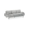 Retro sofa: 3-seats, corduroy rib, cream - Image 2