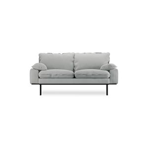 Retro sofa: 2-seats, corduroy rib, cream
