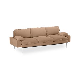 Alternative view of Retro sofa: 4-seats, corduroy rib, brown