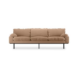 Retro sofa: 4-seats, corduroy rib, brown