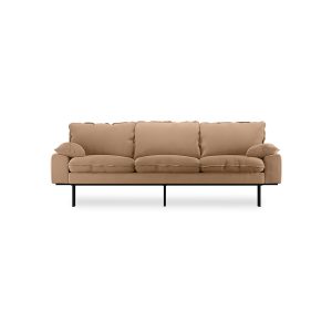 Retro sofa: 3-seats, corduroy rib, brown