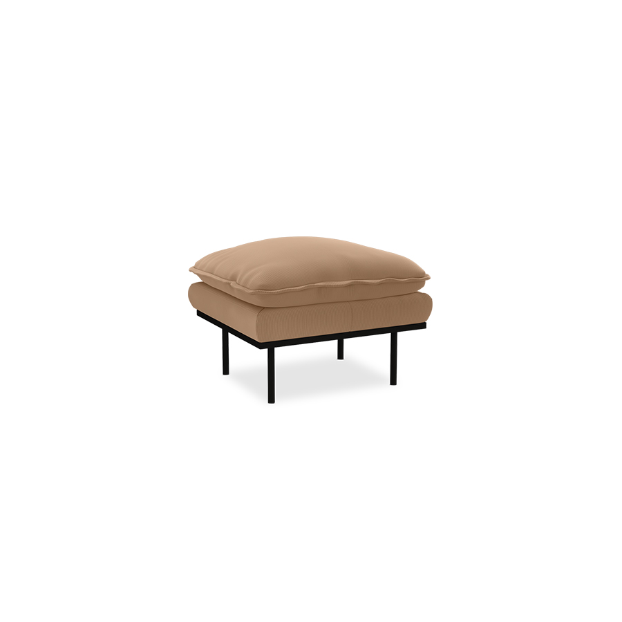 Retro sofa: hocker, corduroy rib, brown - Image 2