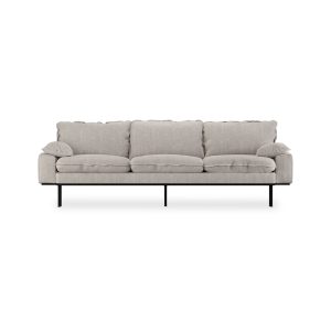 Retro sofa: 4-seats, sneak, light grey