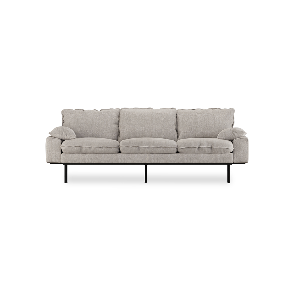 Retro sofa: 3-seats, sneak, light grey
