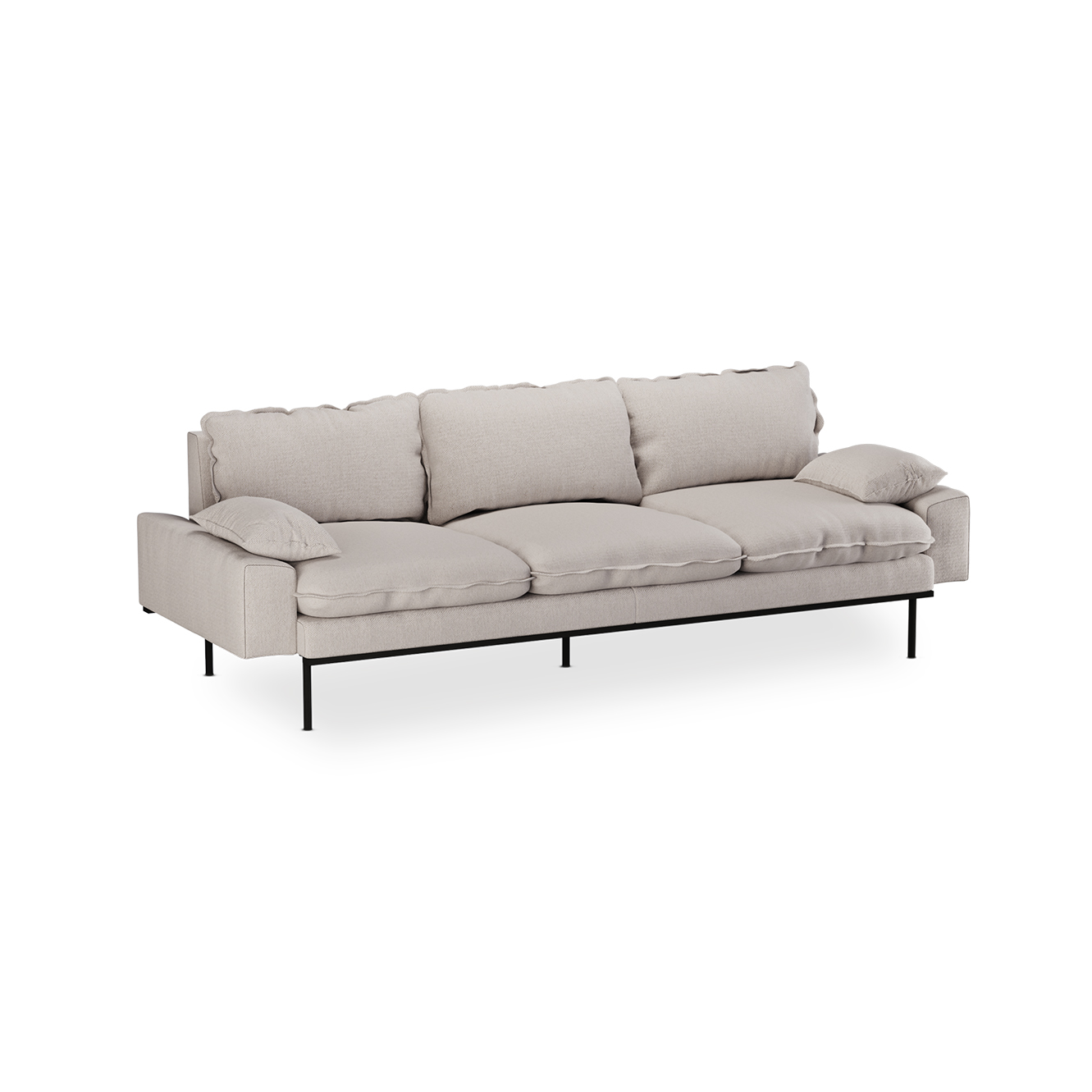 Retro sofa: 4-seats, cosy, beige - Image 2