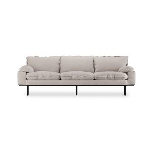 Retro sofa: 4-seats, cosy, beige