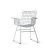 Metal wire chair with arms silver - Image 3