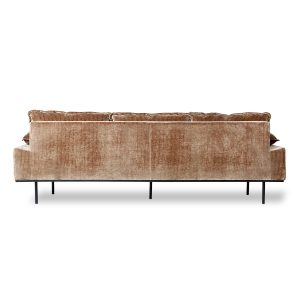 Alternative view of Retro sofa: 4-seats, corduroy velvet, aged gold