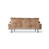 Retro sofa: 2-seats, corduroy velvet, aged gold - Image 2