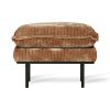 Retro sofa: hocker, corduroy velvet, aged gold