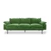 Retro sofa: 3-seats, royal velvet, green