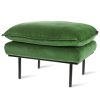 Retro sofa: hocker, royal velvet, green