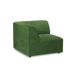 Alternative view of Jax couch: element left corner, royal velvet, green