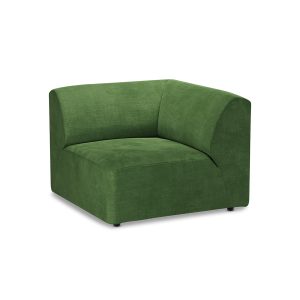Alternative view of Jax couch: element right corner, royal velvet, green