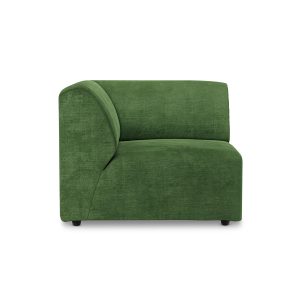 Jax couch: element left end, royal velvet, green
