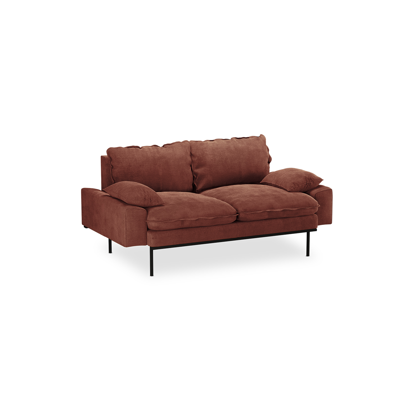 Retro sofa: 2-seats, royal velvet, magnolia - Image 2