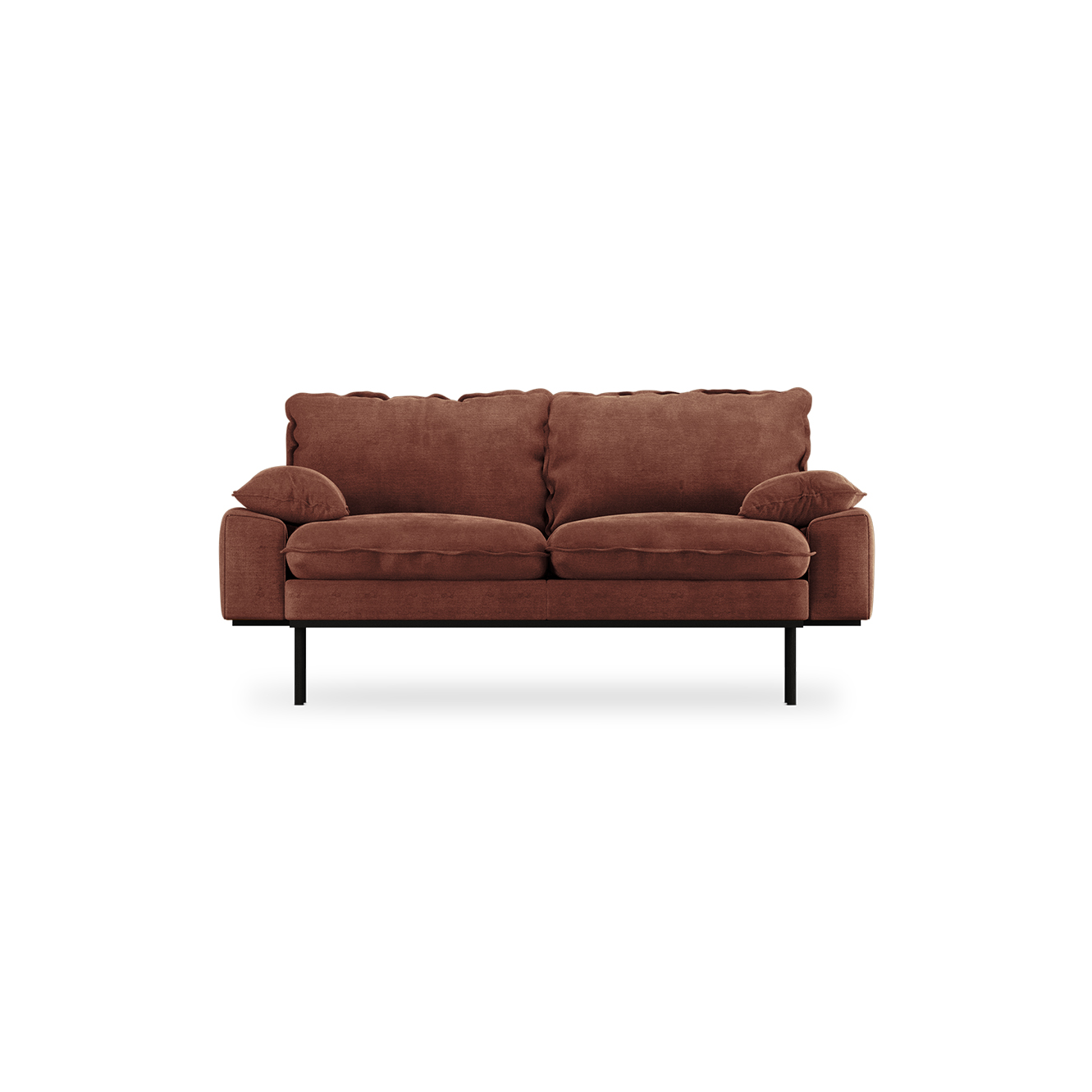 Retro sofa: 2-seats, royal velvet, magnolia
