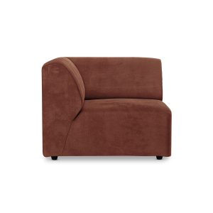 Jax couch: element left end, royal velvet, magnolia