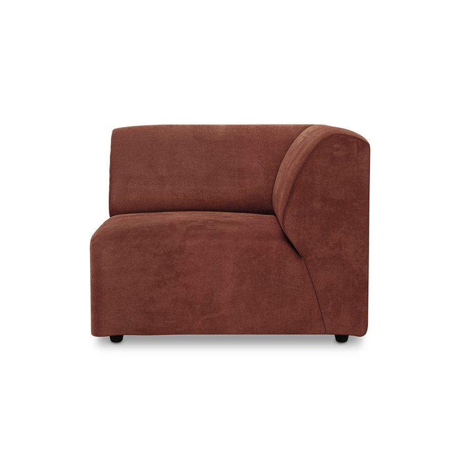 Jax couch: element right end, royal velvet, magnolia