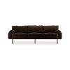 Retro sofa: 4-seats, royal velvet, espresso