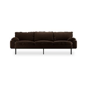 Retro sofa: 4-seats, royal velvet, espresso