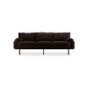 Retro sofa: 3-seats, royal velvet, espresso