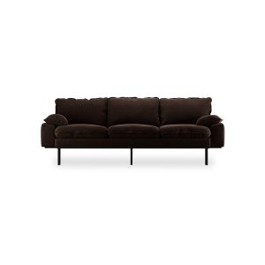 Retro sofa: 3-seats, royal velvet, espresso