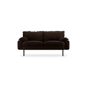 Retro sofa: 2-seats, royal velvet, espresso