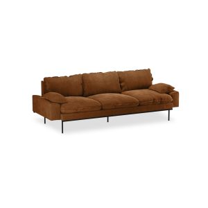 Alternative view of Retro sofa: 4-seats, royal velvet, caramel