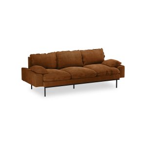 Alternative view of Retro sofa: 3-seats, royal velvet, caramel