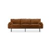 Retro sofa: 3-seats, royal velvet, caramel