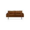 Retro sofa: 2-seats, royal velvet, caramel