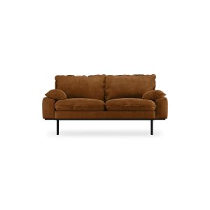 Retro sofa: 2-seats, royal velvet, caramel