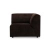 Jax couch: element right corner, royal velvet, espresso