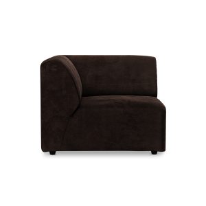 Jax couch: element left end, royal velvet, espresso