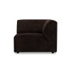 Jax couch: element right end, royal velvet, espresso