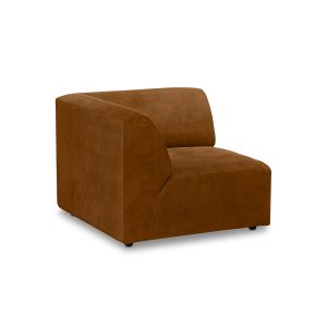 Alternative view of Jax couch: element left corner, royal velvet, caramel