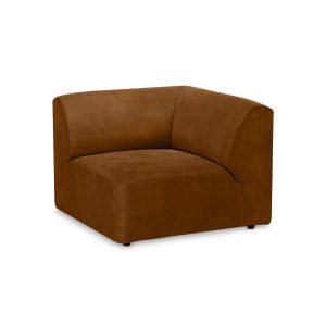 Alternative view of Jax couch: element right corner, royal velvet, caramel