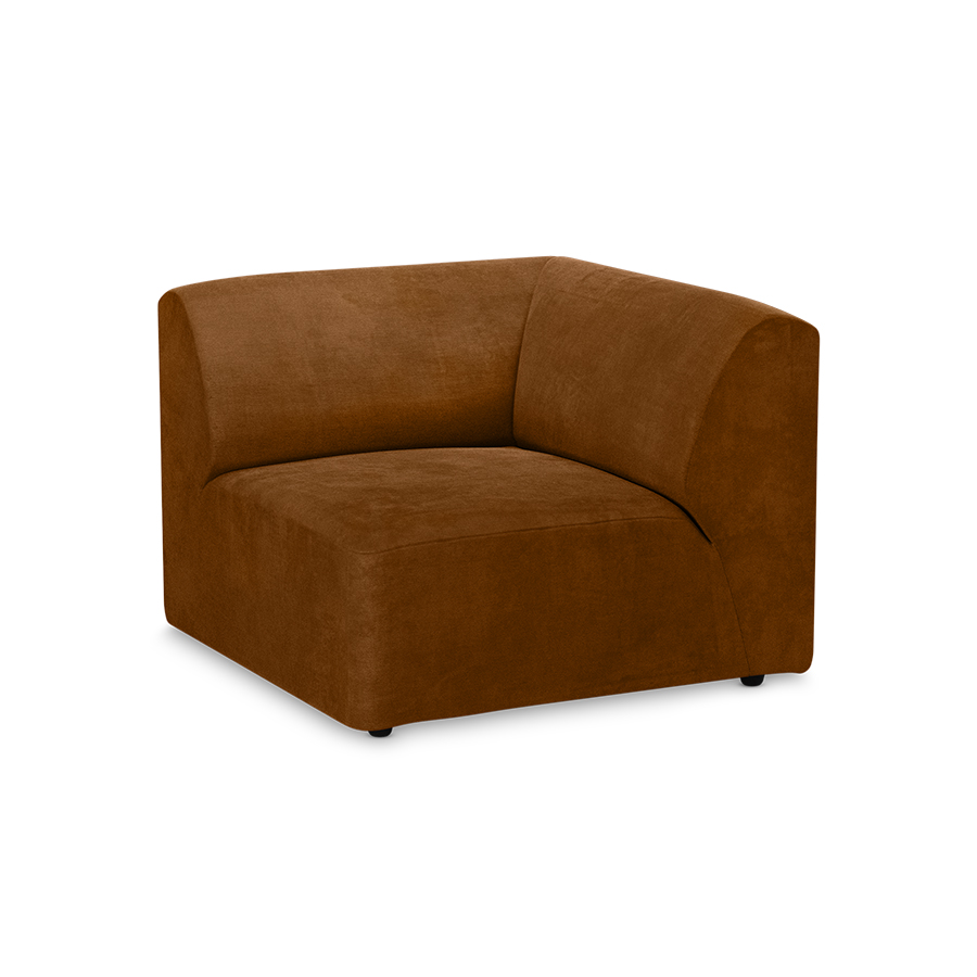 Jax couch: element right corner, royal velvet, caramel - Image 2