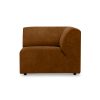 Jax couch: element right corner, royal velvet, caramel