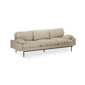 Alternative view of Retro sofa: 4-seats, corduroy rib, hay