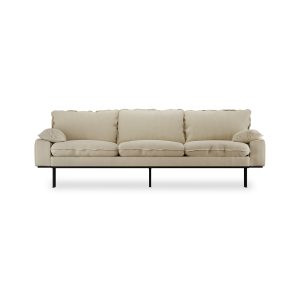 Retro sofa: 4-seats, corduroy rib, hay