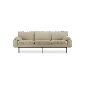 Retro sofa: 3-seats, corduroy rib, hay