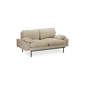 Alternative view of Retro sofa: 2-seats, corduroy rib, hay