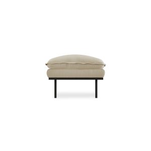 Retro sofa: hocker, corduroy rib, hay
