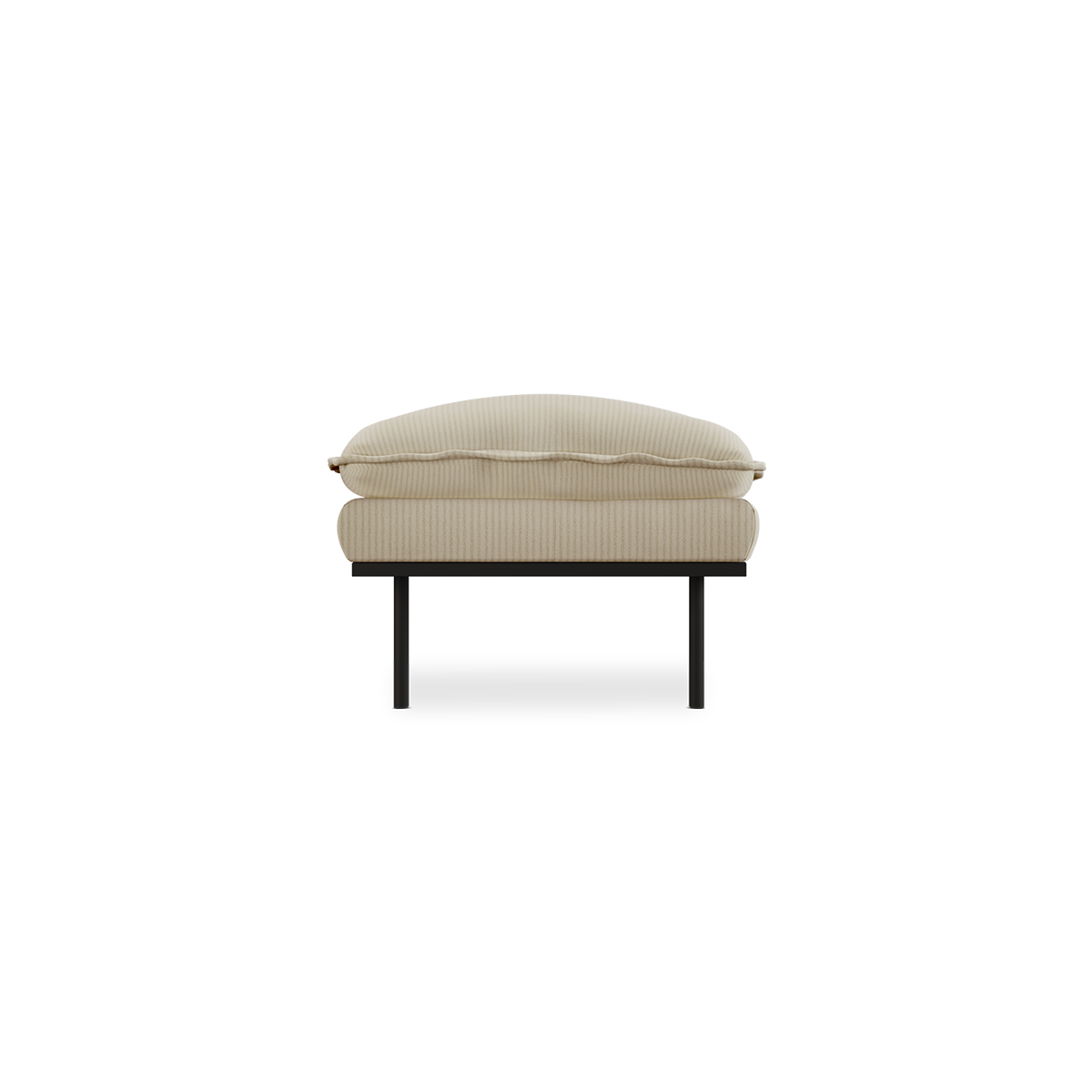 Retro sofa: hocker, corduroy rib, hay