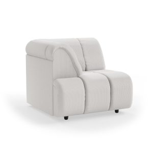 Alternative view of Wave couch: element left high arm, corduroy rib, cream