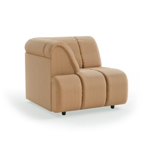 Alternative view of Wave couch: element left high arm, corduroy rib, brown