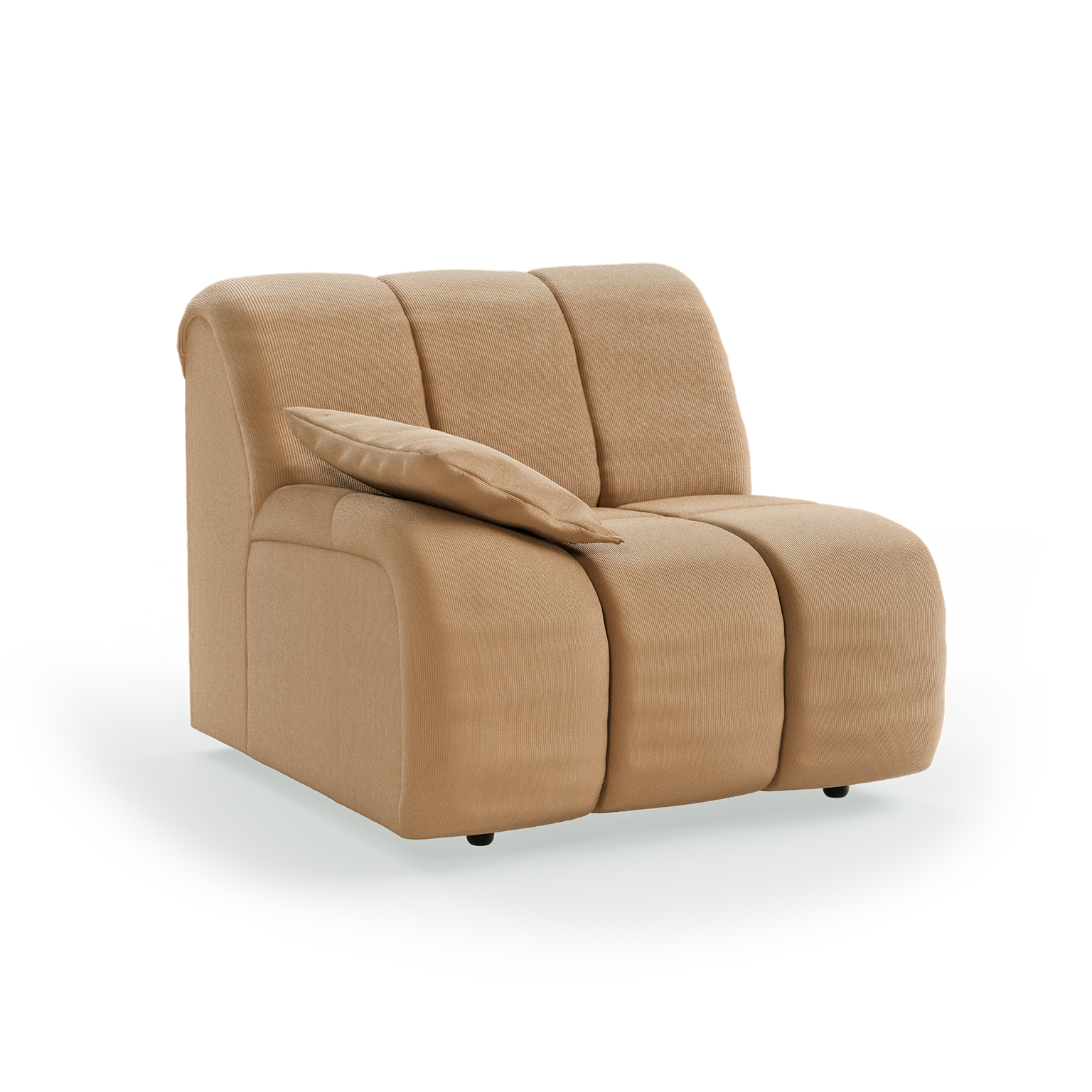 Wave couch: element left low arm, corduroy rib, brown - Image 2