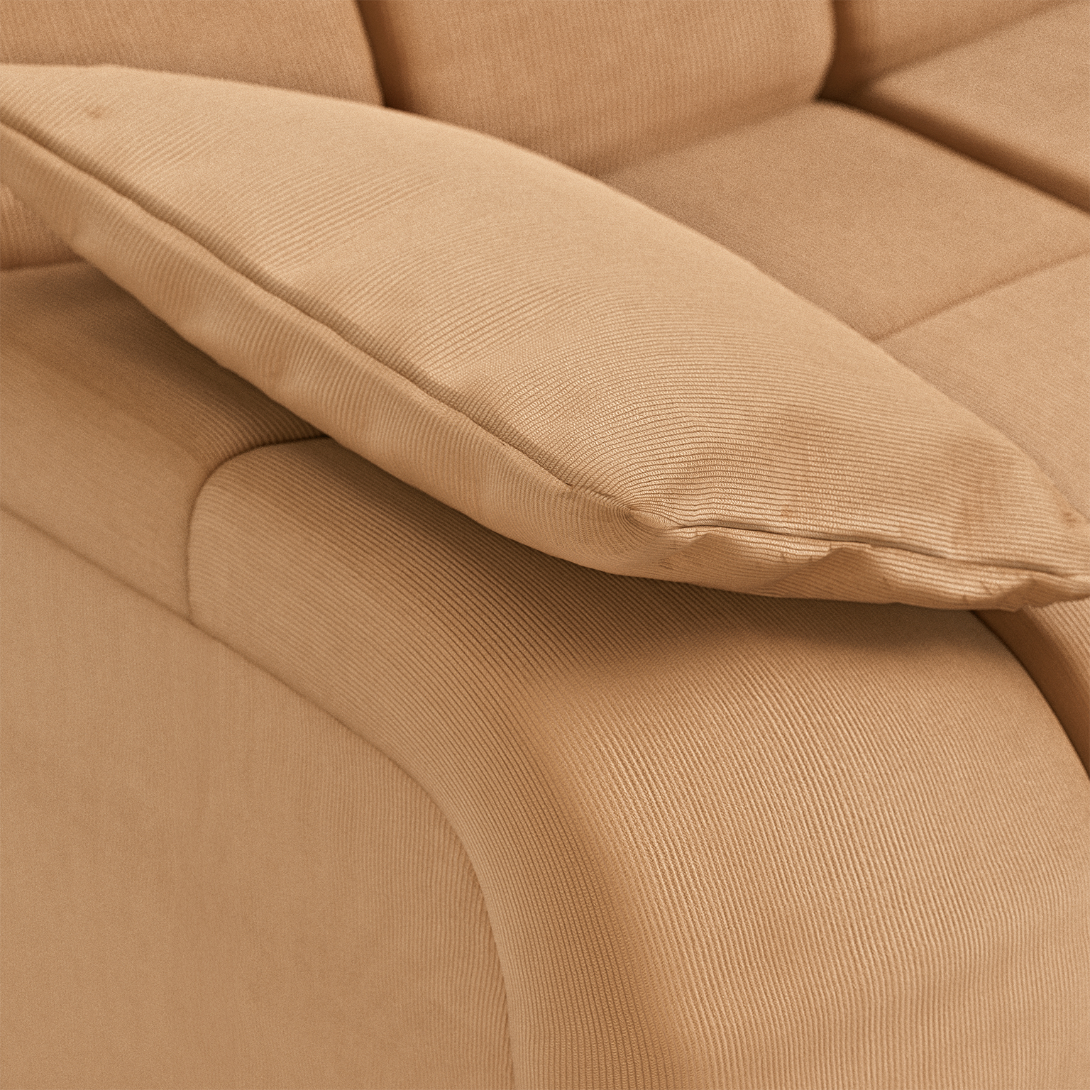 Wave couch: element left low arm, corduroy rib, brown - Image 3